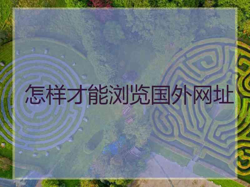怎样才能浏览国外网址 怎样才能浏览国外网址