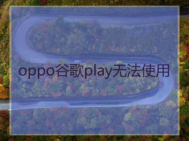 oppo谷歌play无法使用 oppo谷歌play无法使用