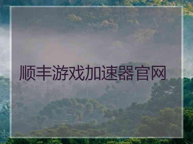 顺丰游戏加速器官网