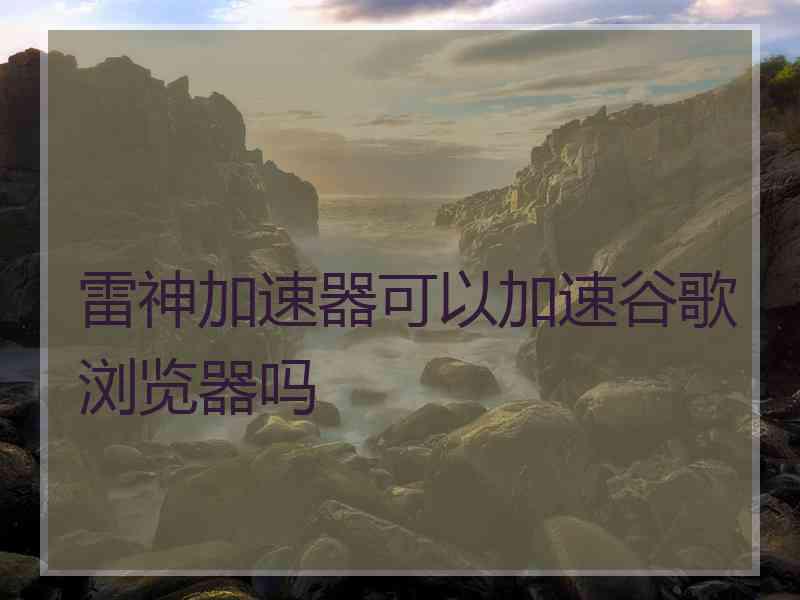 雷神加速器可以加速谷歌浏览器吗