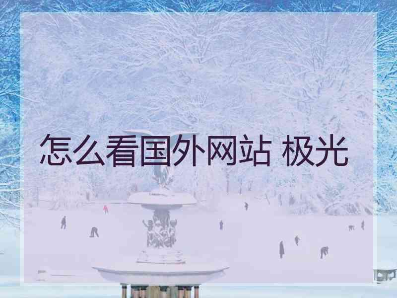 怎么看国外网站 极光