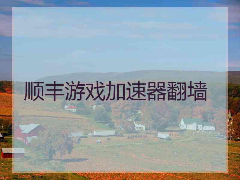 顺丰游戏加速器翻墙