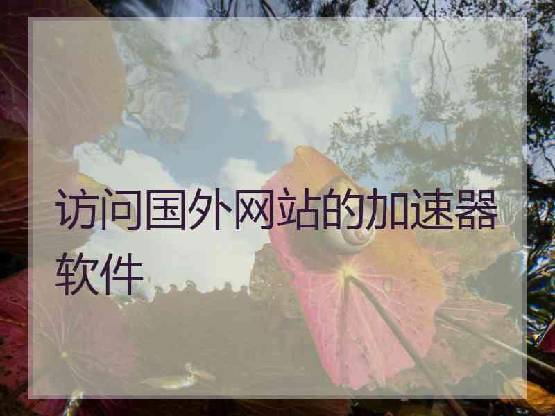 访问国外网站的加速器软件