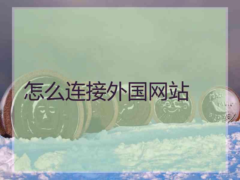 怎么连接外国网站