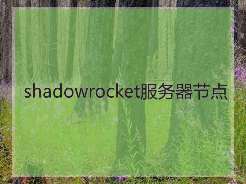 shadowrocket服务器节点