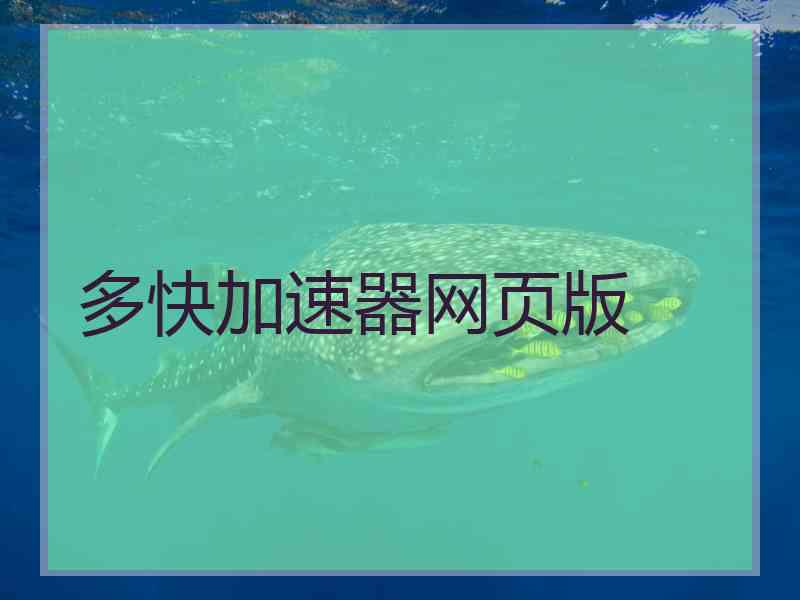 多快加速器网页版