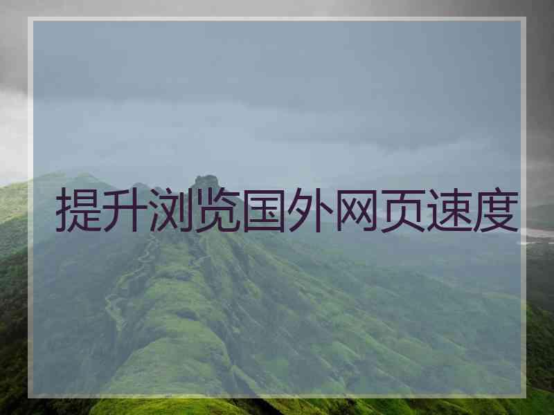 提升浏览国外网页速度
