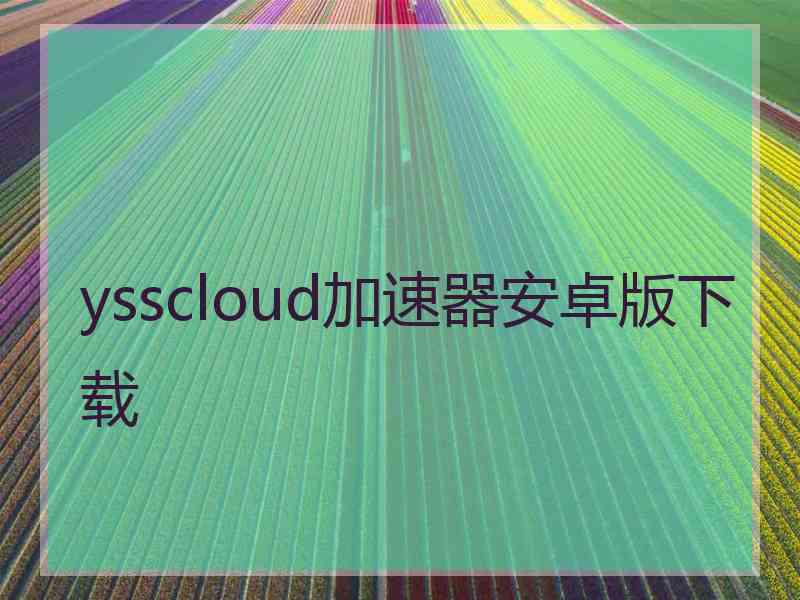 ysscloud加速器安卓版下载