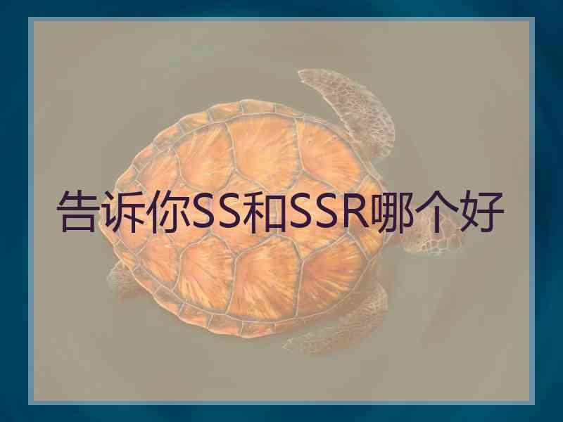 告诉你SS和SSR哪个好