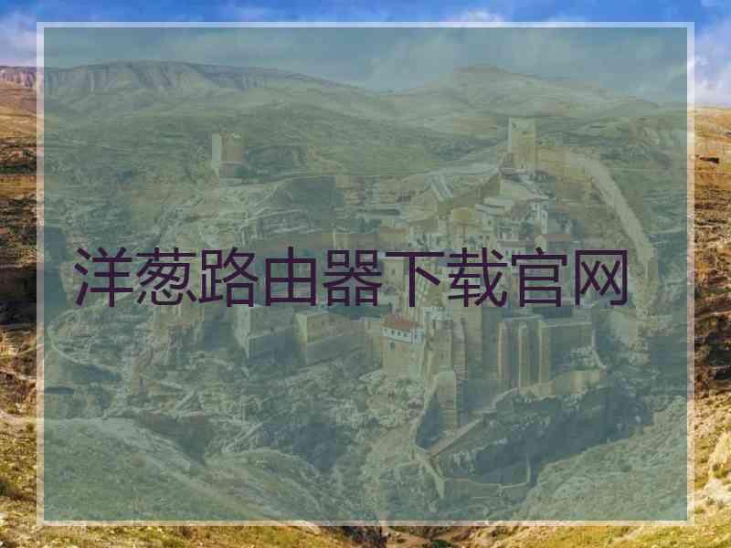 洋葱路由器下载官网