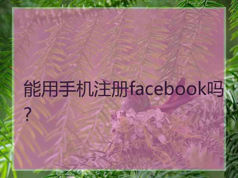 能用手机注册facebook吗?