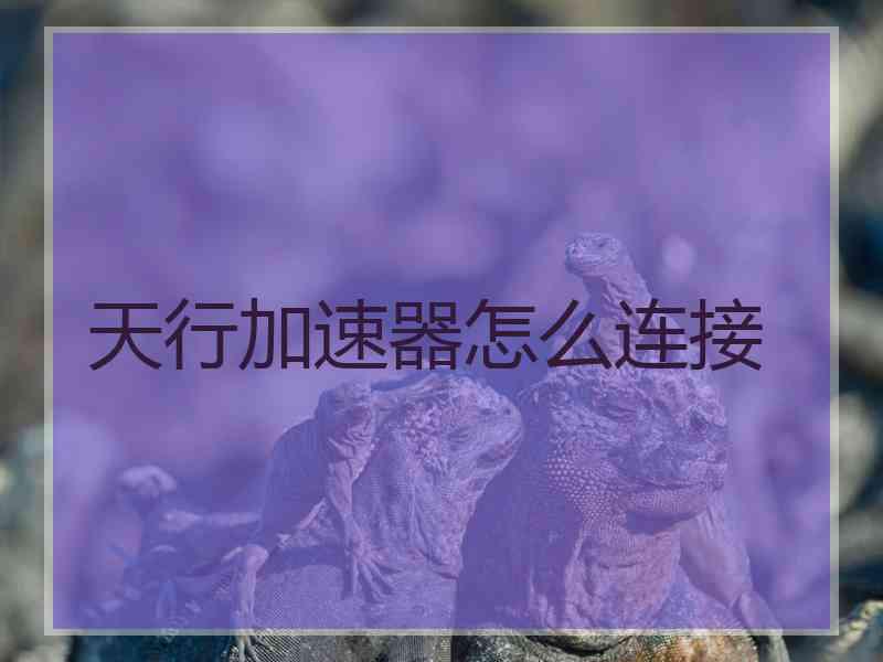天行加速器怎么连接