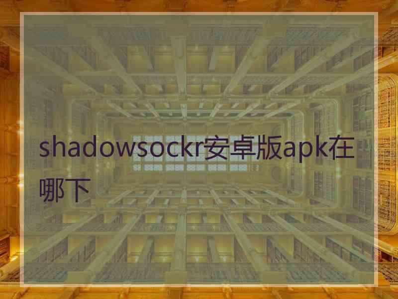 shadowsockr安卓版apk在哪下