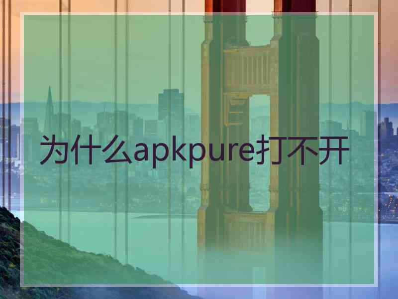 为什么apkpure打不开