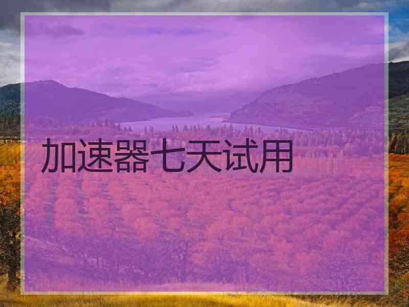 加速器七天试用