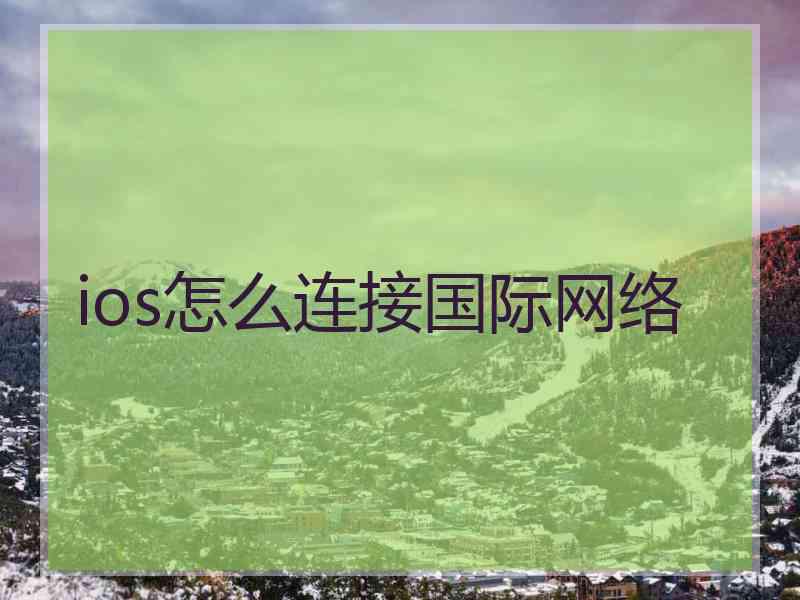 ios怎么连接国际网络