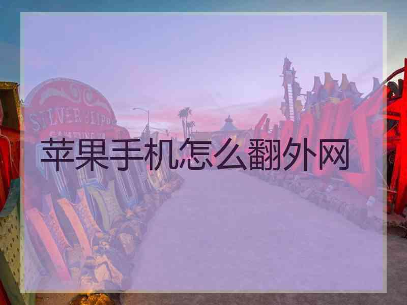 苹果手机怎么翻外网