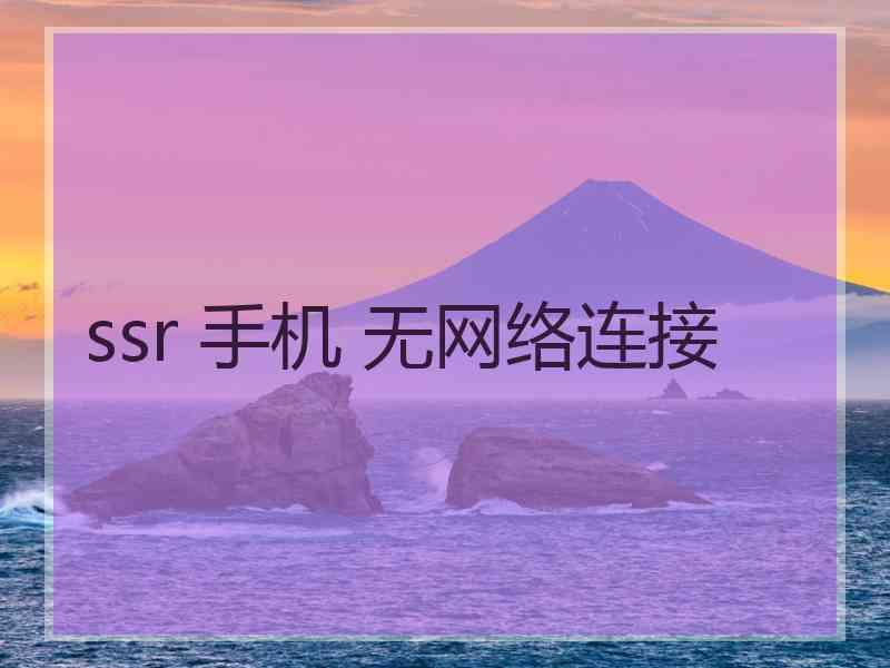 ssr 手机 无网络连接