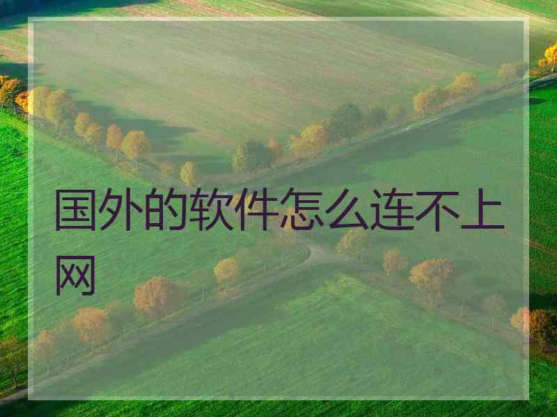 国外的软件怎么连不上网