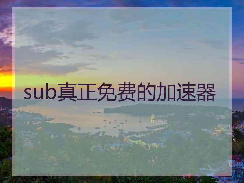 sub真正免费的加速器
