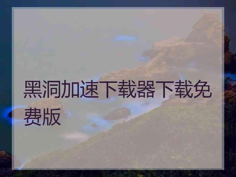 黑洞加速下载器下载免费版