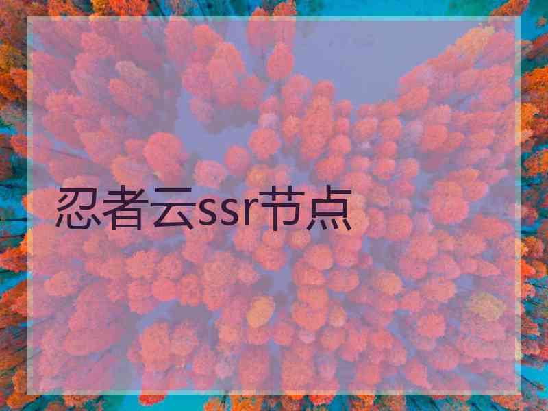 忍者云ssr节点