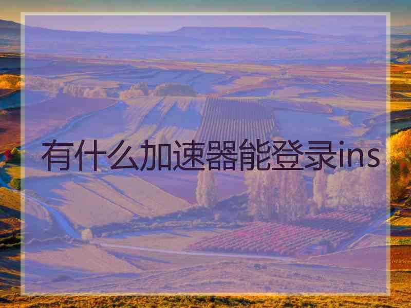 有什么加速器能登录ins