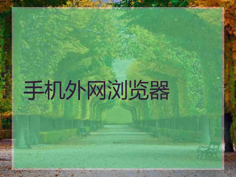 手机外网浏览器