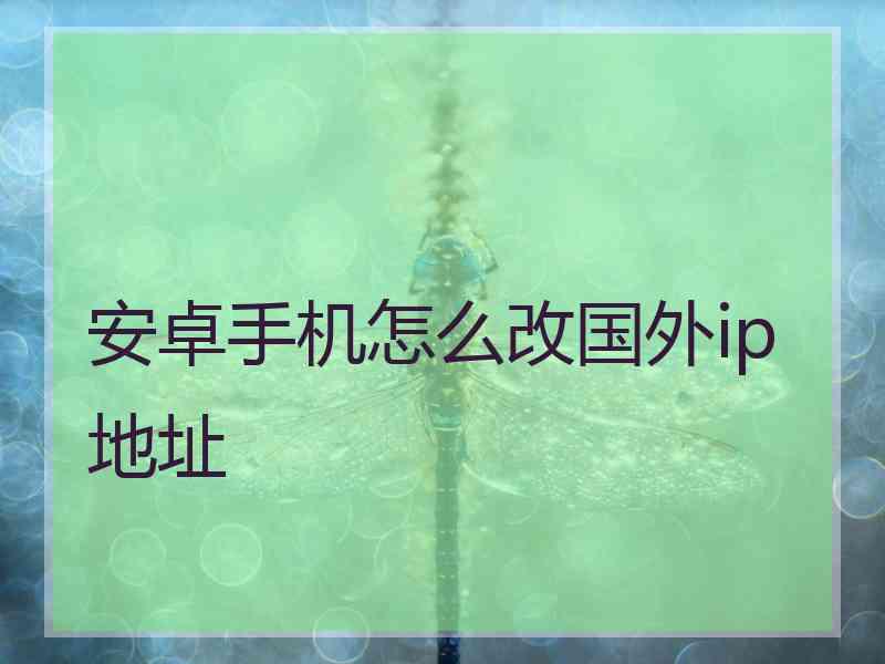 安卓手机怎么改国外ip地址