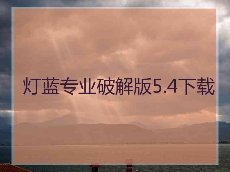 灯蓝专业破解版5.4下载
