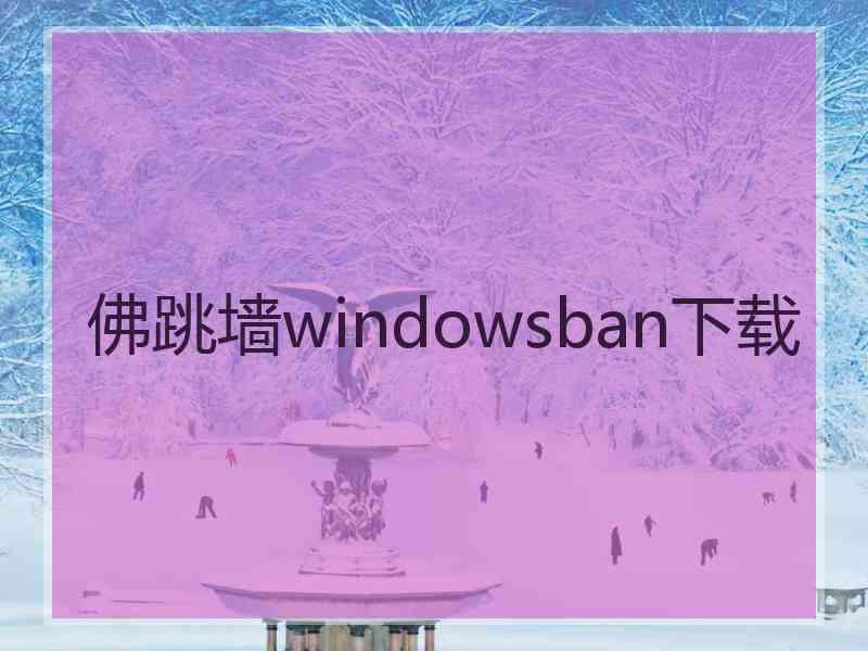 佛跳墙windowsban下载