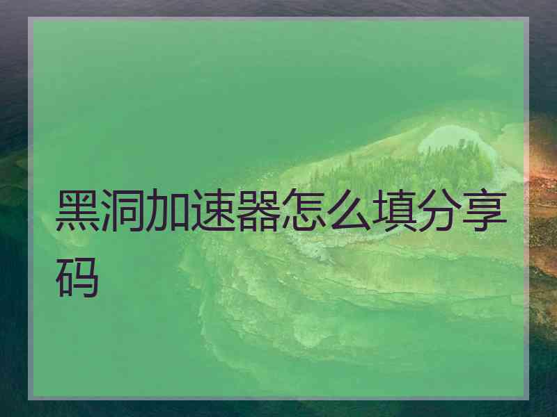 黑洞加速器怎么填分享码