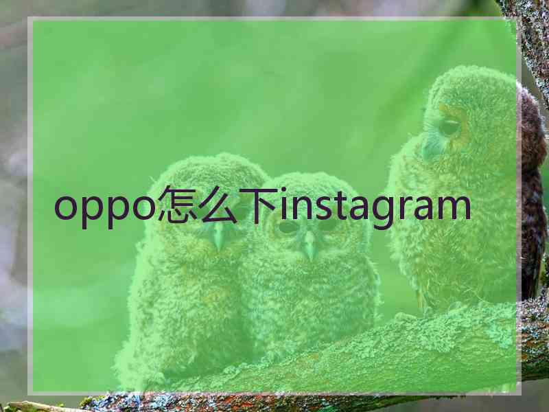 oppo怎么下instagram