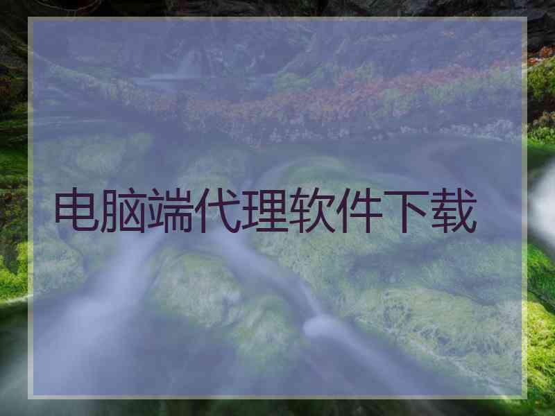 电脑端代理软件下载