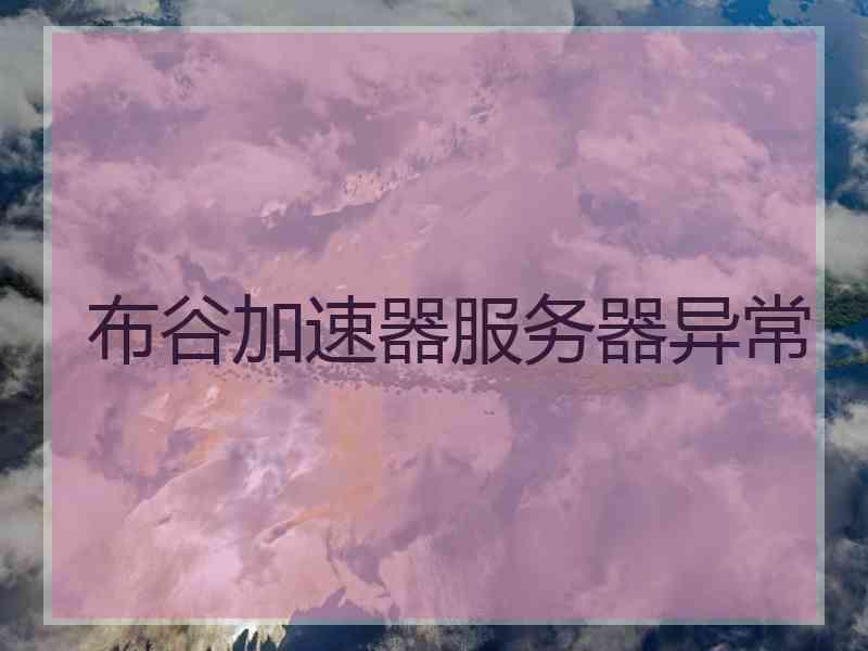 布谷加速器服务器异常