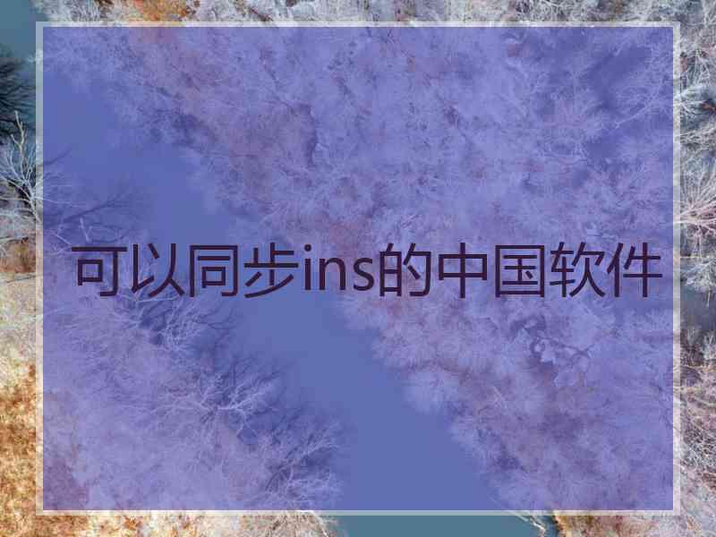可以同步ins的中国软件
