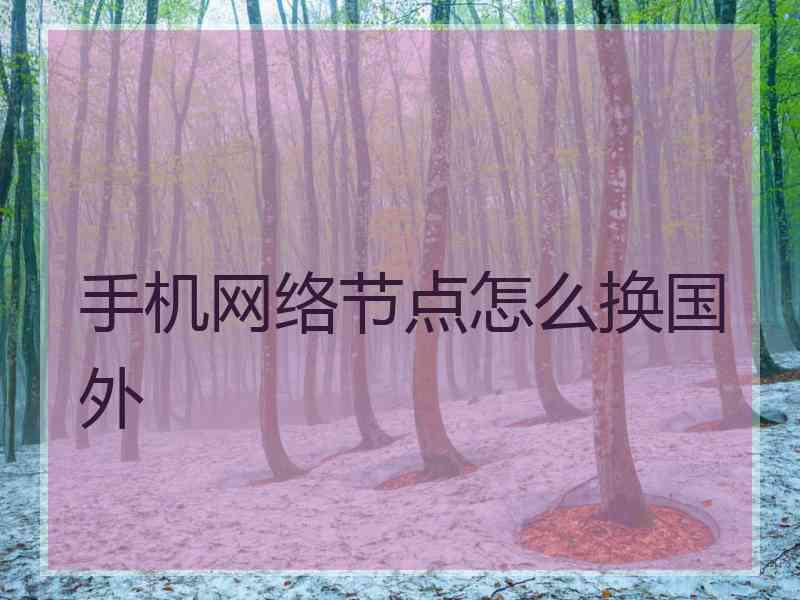 手机网络节点怎么换国外