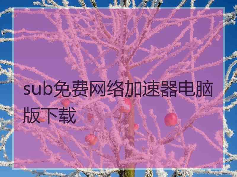 sub免费网络加速器电脑版下载
