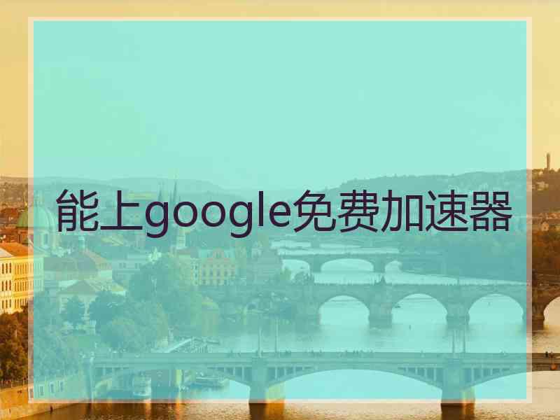 能上google免费加速器