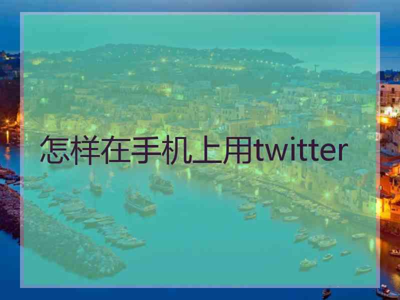 怎样在手机上用twitter