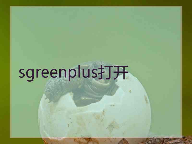sgreenplus打开