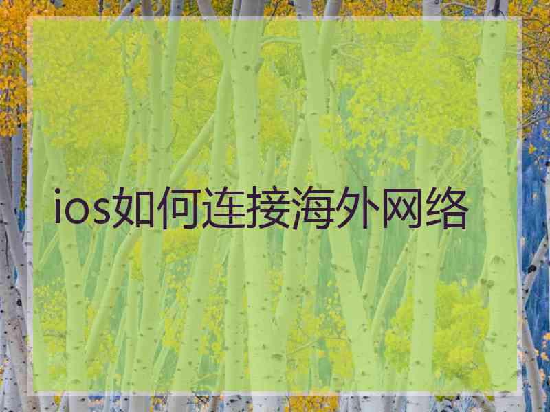ios如何连接海外网络