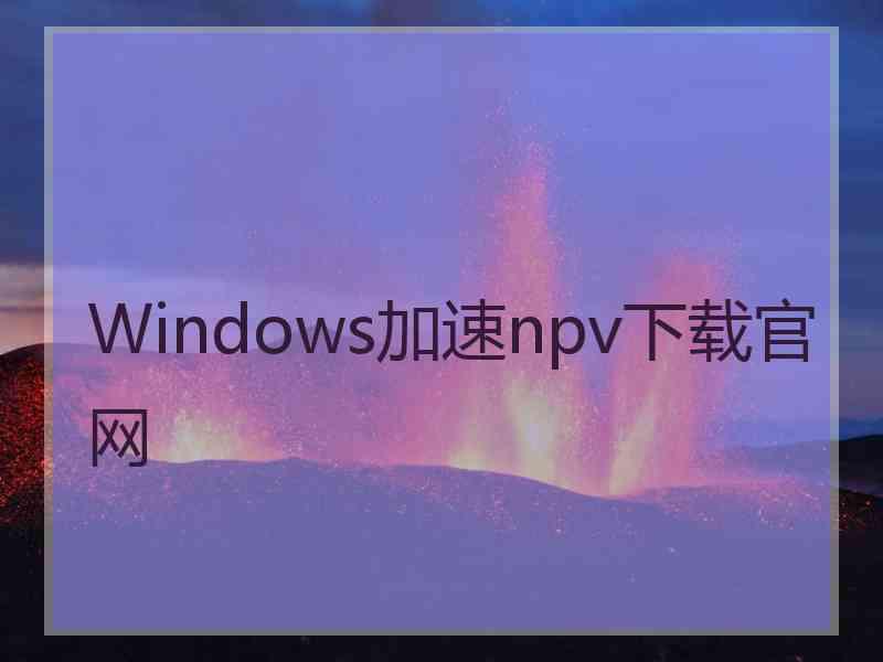 Windows加速npv下载官网