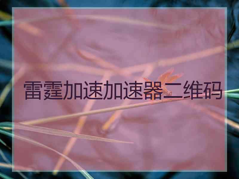 雷霆加速加速器二维码