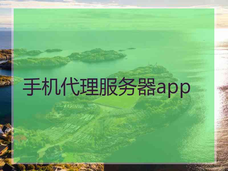 手机代理服务器app