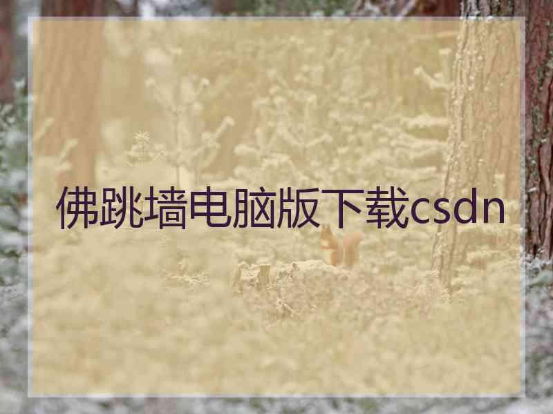 佛跳墙电脑版下载csdn