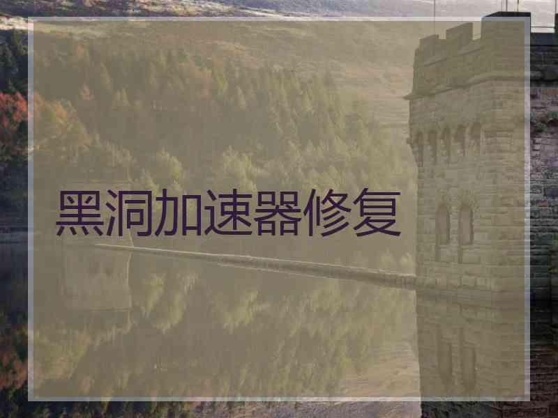 黑洞加速器修复