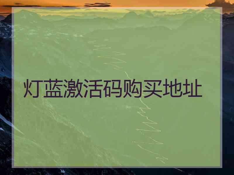 灯蓝激活码购买地址