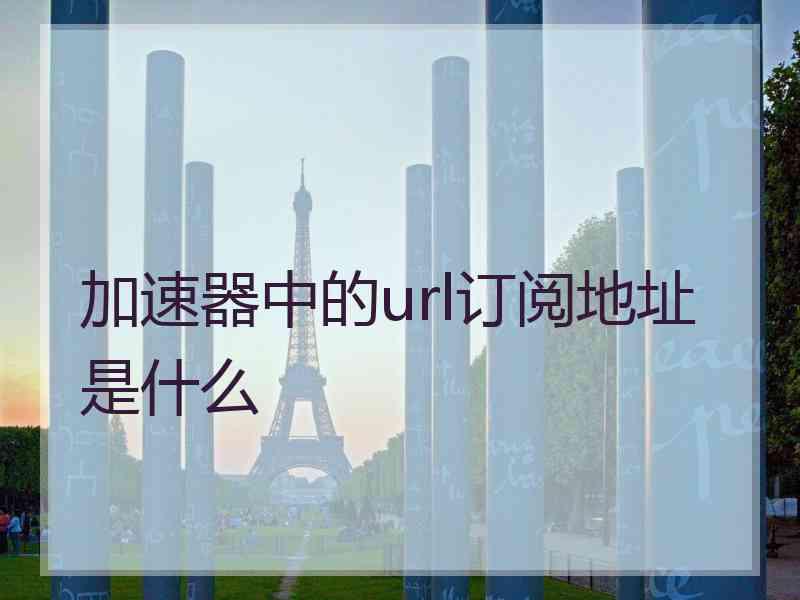加速器中的url订阅地址是什么