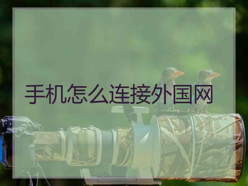 手机怎么连接外国网